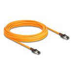 DeLOCK Cavo di rete RJ45 con funzione di ricerca porte USB Type-C Autotracciamento Cat.6A S/FTP 7,5 m arancione