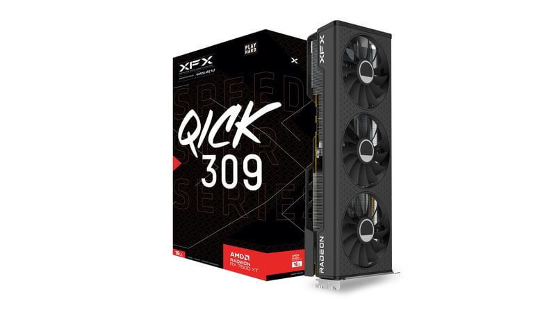 XFX-SPEEDSTER-QICK-309-Radeon-RX-7600-XT-AMD-16-GB-GDDR6--XFX-RX7600-XT-Speedster-QICK309-16GB-DDR6-HDMI-3-DP-2810MHz-Cl