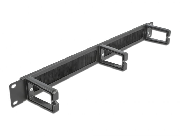 DeLOCK-Cable-Management-Brush-Strip-with-3-hooks---Kabelfuhrungspanel-mit-Burste---Schwarz---1U---483-cm--19----66488-
