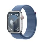 APPLE Watch Series 9 GPS + Cellular 45mm Silver Aluminium Case with Winter Blue Sport Loop (MRMJ3QF/A)