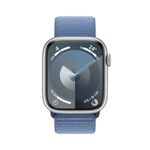 APPLE-Watch-Series-9-GPS---Cellular-45mm-Silver-Aluminium-Case-with-Winter-Blue-Sport-Loop--MRMJ3QF-A-