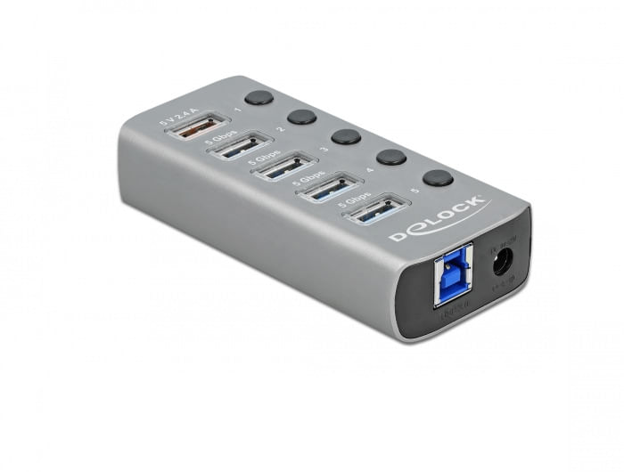 Delock-Hub-USB-3.2-Gen-1-con-4-porte-1-porta-di-ricarica-rapida-1-porta-USB-C-PD-3.0-con-interruttore-e-illuminazione