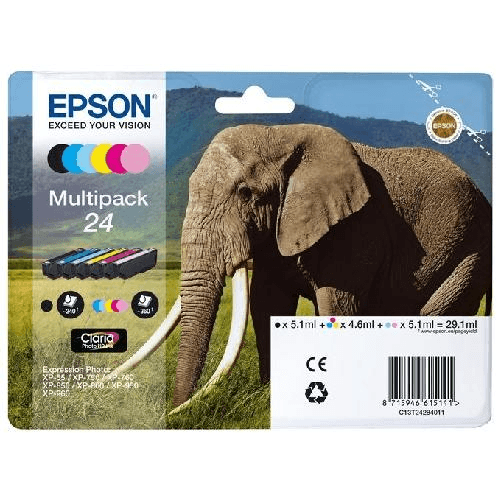 Epson-Elephant-Multipack-6-colours-24-Claria-Photo-HD-Ink