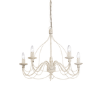 Ideal Lux Lampadario Shabby Chic-Provenzale Corte Metallo Bianco 5 Luci E14