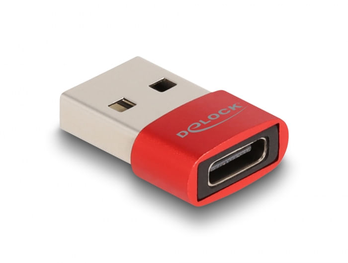 Delock-Adattatore-USB-2.0-USB-Tipo-A-maschio-a-USB-Tipo-C-femmina-rosso