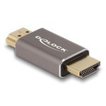 DeLOCK Adattatore HDMI maschio per maschio 8K 60 Hz grigio metallo