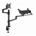 Gembird Supporto da scrivania regolabile Gembird con braccio porta monitor e scomparto per notebook MA-DA-04