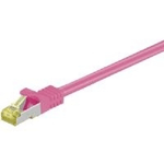 Goobay Cavo patch CAT6A S/FTP (PiMF) 50 m 500 MHz con cavo grezzo CAT 7 magenta