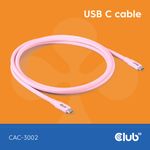 Club 3D CLUB3D CAC-3002 cavo USB USB4 Gen 3x2 2 m USB C Rosa