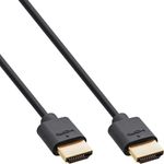 InLine Slim Cavo HDMI ad altissima velocità M/M 8K4K placcato oro nero 1m