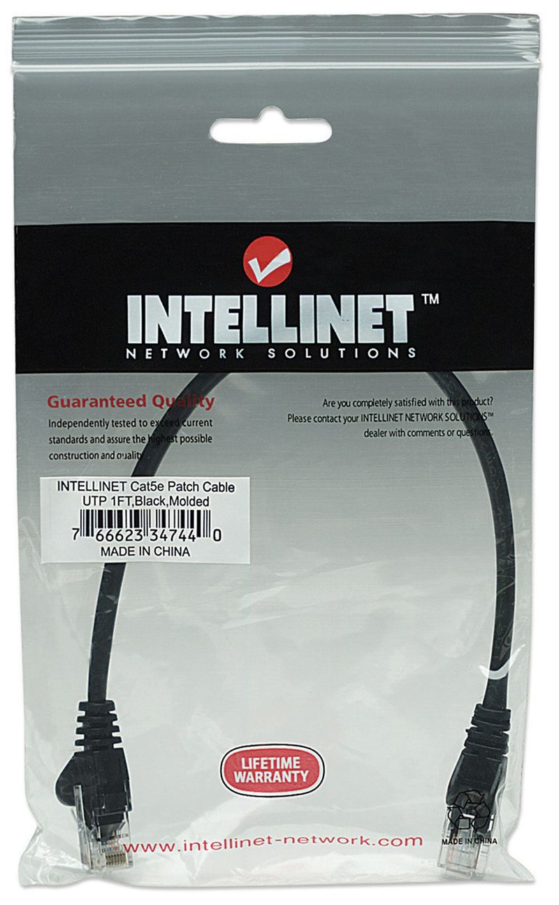 Intellinet-0.3m-Cat5e-UTP-cavo-di-rete-Nero-025-m-U-UTP-UTP--Network-Patch-Cable-Cat5e-0.25m-Black-CCA-U-UTP-PVC-RJ45-Go