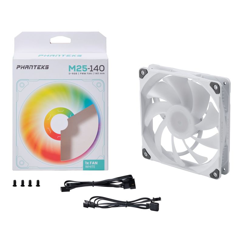 Phanteks-M25-140mm-D-RGB-PWM-Chassis-Fan-Triple-Pack---White