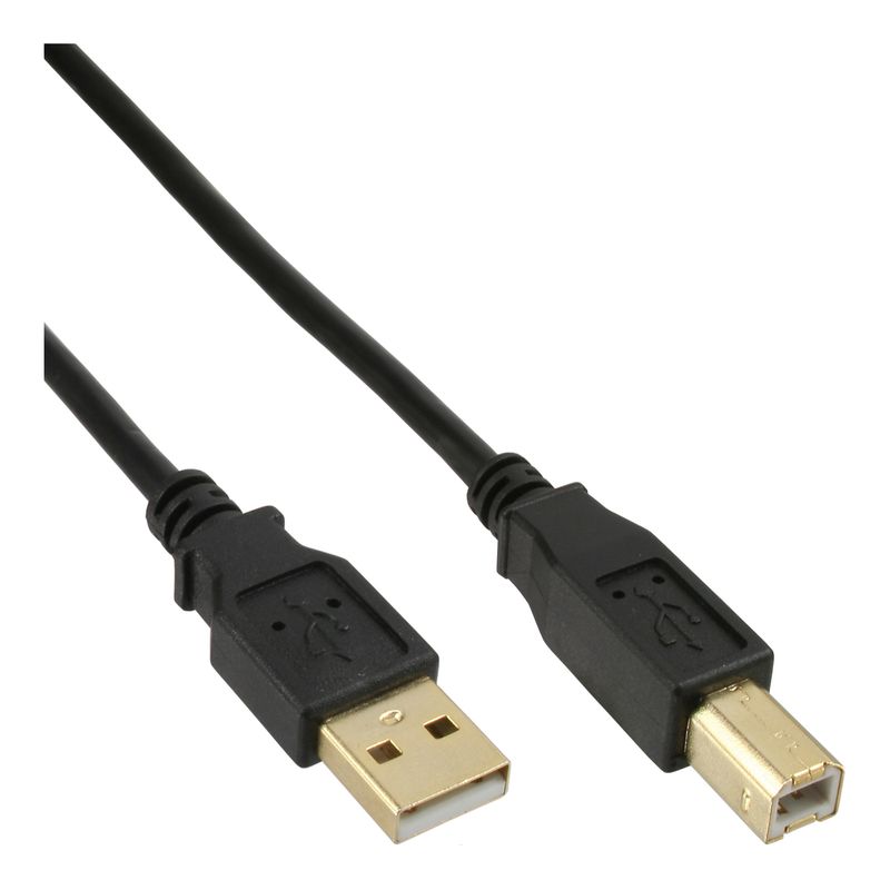 Cavo-USB-2.0---da-A-a-B---nero---contatti-dorati---5-m