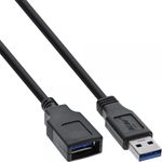 InLine USB 3.0 Typ A Stecker auf Typ A Buchse (9-polig)  Datentransferrate bis zu 5GBit/s  Farbe schwarz  Kabellnge ca