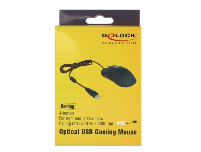 Delock-Mouse-da-gioco-USB-ottico-a-4-pulsanti