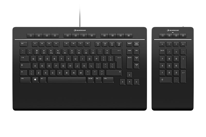 3Dconnexion-Keyboard-Pro-with-Numpad-tastiera-USB--RF-Wireless--Bluetooth-QWERTZ-Svizzere-Nero--3DCONNEXION-KEYBOARD-PRO