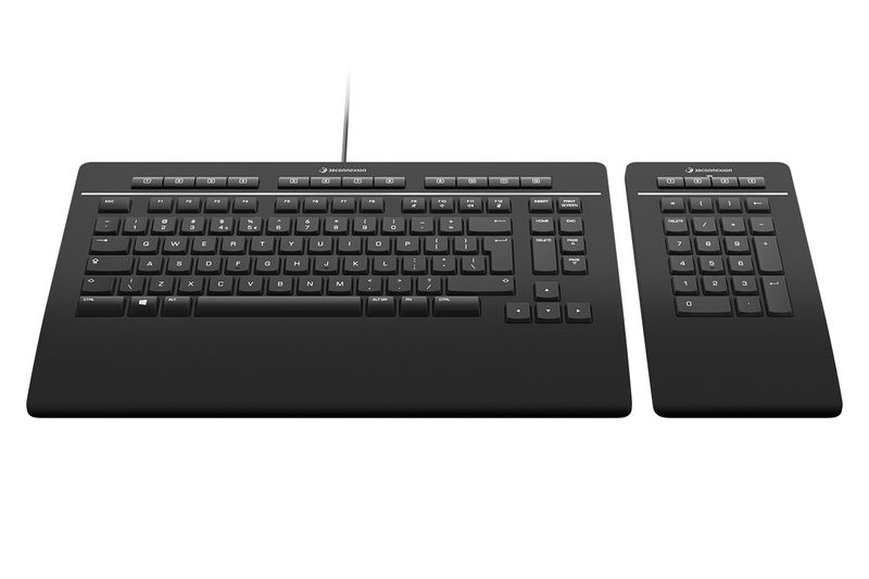 3Dconnexion-Keyboard-Pro-with-Numpad-tastiera-USB--RF-Wireless--Bluetooth-QWERTZ-Svizzere-Nero--3DCONNEXION-KEYBOARD-PRO