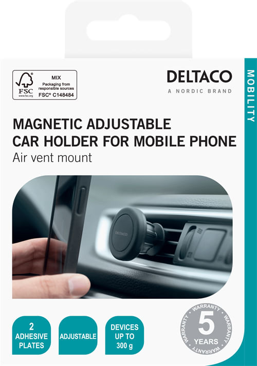 Deltaco-ARM-C102-supporto-per-personal-communication-Supporto-passivo-Telefono-cellulare-smartphone-Nero--DELTACO-Magnet