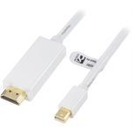 Deltaco DP-HDMI202 cavo adattatore video 2 m Mini DisplayPort HDMI Tipo A (standard) Bianco (DP-HDMI202)