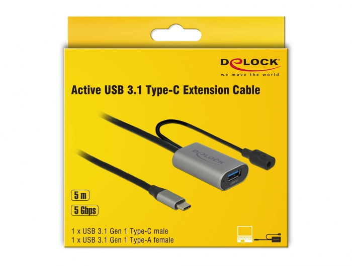 Delock-Cavo-di-prolunga-USB-3.1-Gen1-attivo-da-USB-tipo-C-a-USB-tipo-A-da-5-m