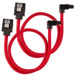 Corsair Cavo SATA premium con guaina angolata rosso 30 cm - confezione da 2