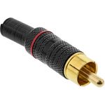 InLine Versione a saldare con spina RCA - metallo nero - anello rosso - per cavo da 6 mm