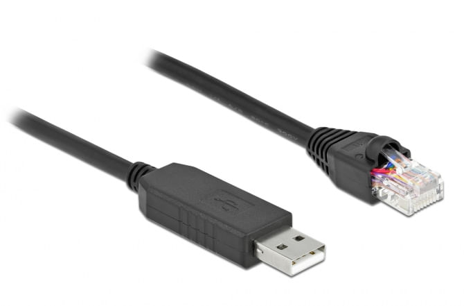 Delock---Adattatore-seriale---Da-USB--M--a-RJ-45--M----25-cm---USB---USB2.0---EIA-232---Nero--64158-