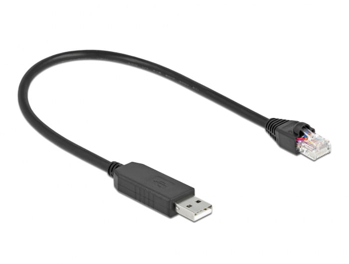 Delock---Adattatore-seriale---Da-USB--M--a-RJ-45--M----25-cm---USB---USB2.0---EIA-232---Nero--64158-