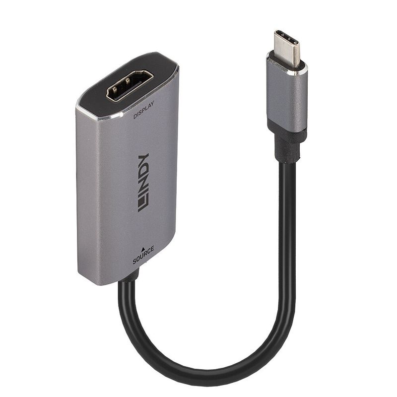 Lindy-43327-cavo-e-adattatore-video-011-m-USB-tipo-C-HDMI-Nero-Grigio--Usb-Type-C-To-Hdmi-8K---Converter---Warranty-24M-