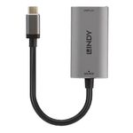 Lindy-43327-cavo-e-adattatore-video-011-m-USB-tipo-C-HDMI-Nero-Grigio--Usb-Type-C-To-Hdmi-8K---Converter---Warranty-24M-