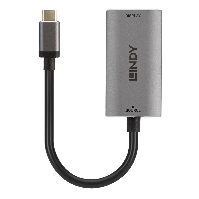 Lindy-43327-cavo-e-adattatore-video-011-m-USB-tipo-C-HDMI-Nero-Grigio--Usb-Type-C-To-Hdmi-8K---Converter---Warranty-24M-