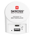 Skross 1.302423 Caricabatterie per dispositivi mobili Fotocamera, MP3, MP4, Smartphone, Tablet Bianco AC Interno