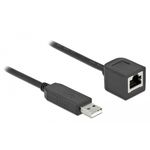 DeLOCK Cavo di connessione seriale con chipset FTDI, USB 2.0 Tipo-A maschio per RS-232 RJ45 femmina 2 m nero