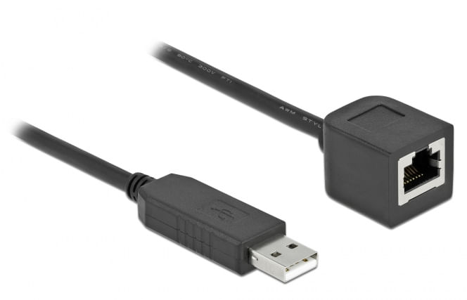 Delock---Adattatore-seriale---Da-USB--M--a-RJ-45--W----20-m---USB---USB2.0---EIA-232---Nero--64165-