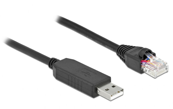 Delock---Adattatore-seriale---Da-USB--M--a-RJ-45--M----20-m---USB---USB2.0---EIA-232---nero--64161-