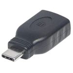 Manhattan 354646 adattatore per inversione del genere dei cavi USB C USB A Nero (USB-C to USB-A Adapter Male to Female 5