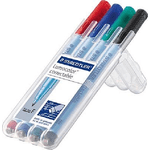 Staedtler Lumocolor correctable 305 evidenziatore 4 pz Verde, Nero, Blu, Rosso