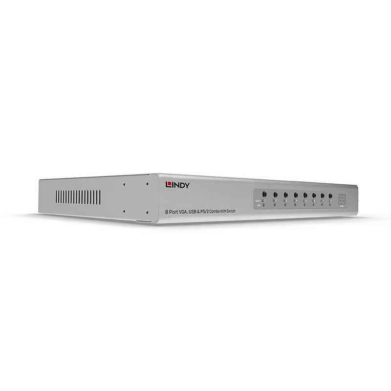 Lindy-39526-switch-per-keyboard-video-mouse-kvm-Montaggio-rack-Argento--8-Port-Vga-Usb---Ps-2-Combo---Kvm-Switch---Warra