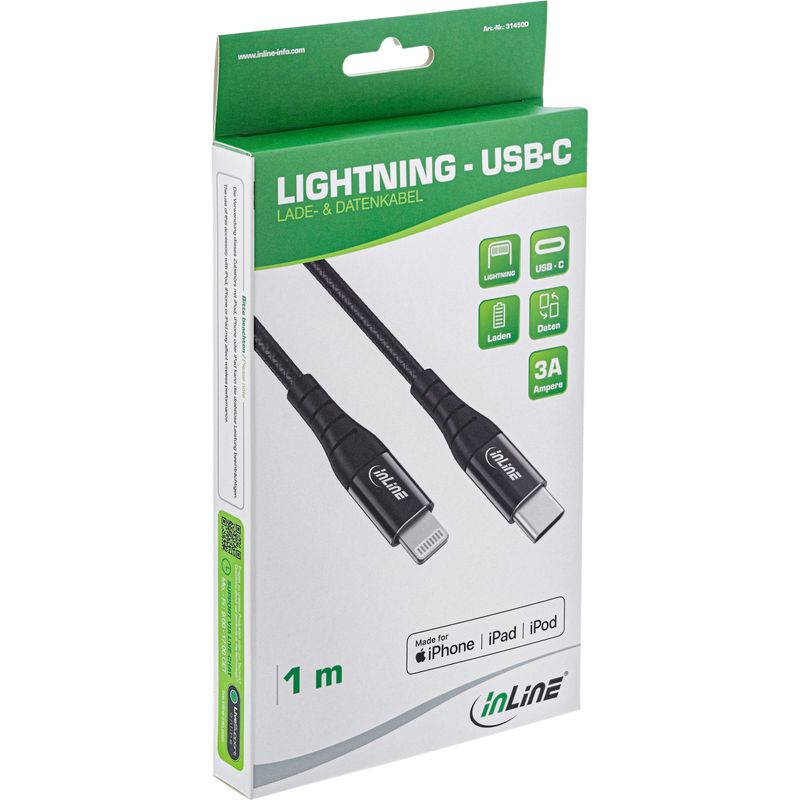 Cavo-USB-C-Lightning---per-iPad---iPhone---iPod---nero-alluminio---2m-MFi