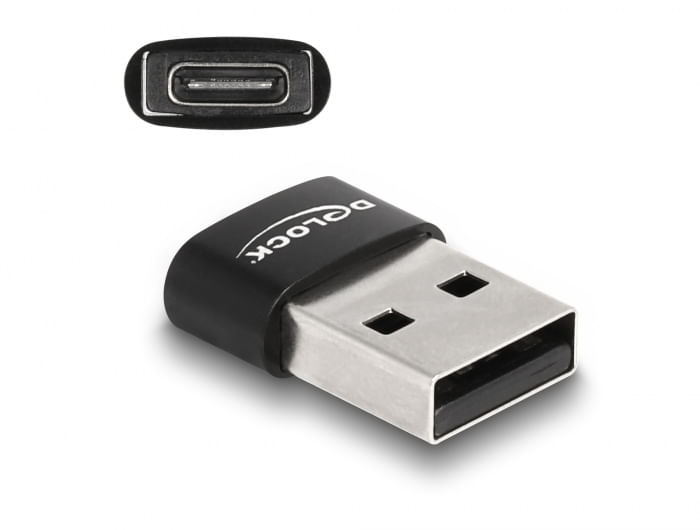 Delock-Adattatore-USB-2.0-USB-Tipo-A-maschio-a-USB-Tipo-C-femmina-nero