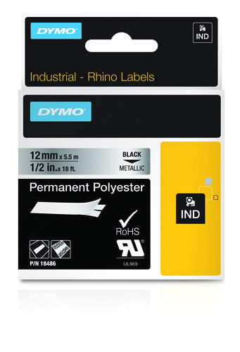 DYMO-Poliestere-Permanente-IND--Dymo-18486-12mm-Metallized-Tape---S0718180-