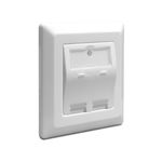 Delock Zwei Keystone Ports mit 192 x 149 mm  40 Einbauwinkel der Keystone Module  Staubschutzklappen  Integriertes