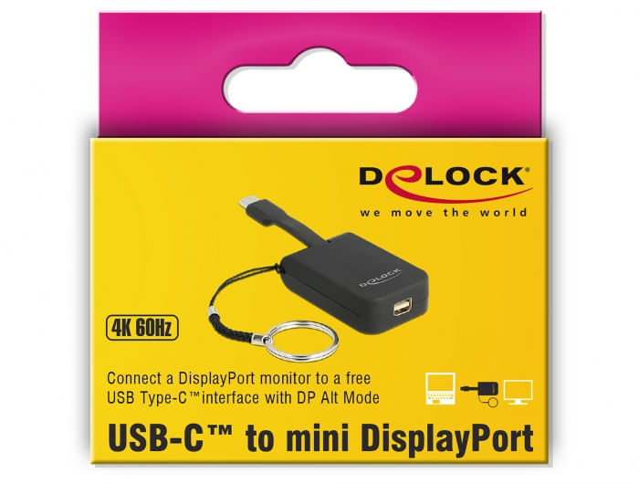 Delock-Adattatore-USB-Type-C-a-mini-DisplayPort--DP-Alt-Mode--4K-60-Hz---portachiavi