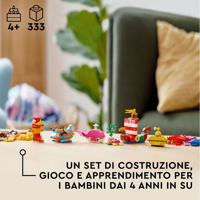 LEGO-Classic-11018-Divertimento-Creativo-sull’Oceano-Giocattoli-Creativi-per-Bambini-di-4--Anni-Mattoncini-da-Costruzione