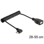 DeLOCK - USB-Kabel - 5-polig Micro-USB Typ B (M) - USB Typ A, 4-polig (W) - 50cm (USB2.0 OTG) - aufgespult, 90-Grad-Ansc