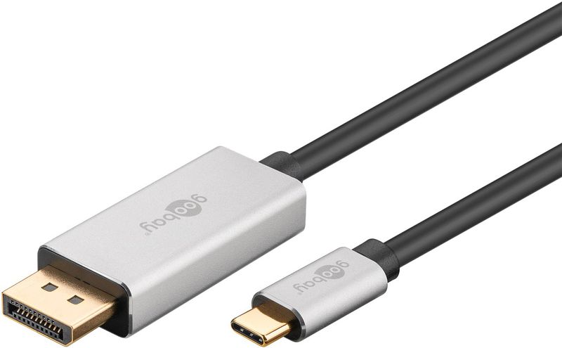 Cavo-adattatore-da-USB-C-a-DisplayPort-2-m-argento-Nero---Connettore-USB-C--connettore-DisplayPort