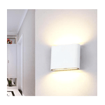 Wisdom-applique Led Cob 10w Quadrata Bianca Slim Up & Down Luce Fredda Naturale Xc-9047 -