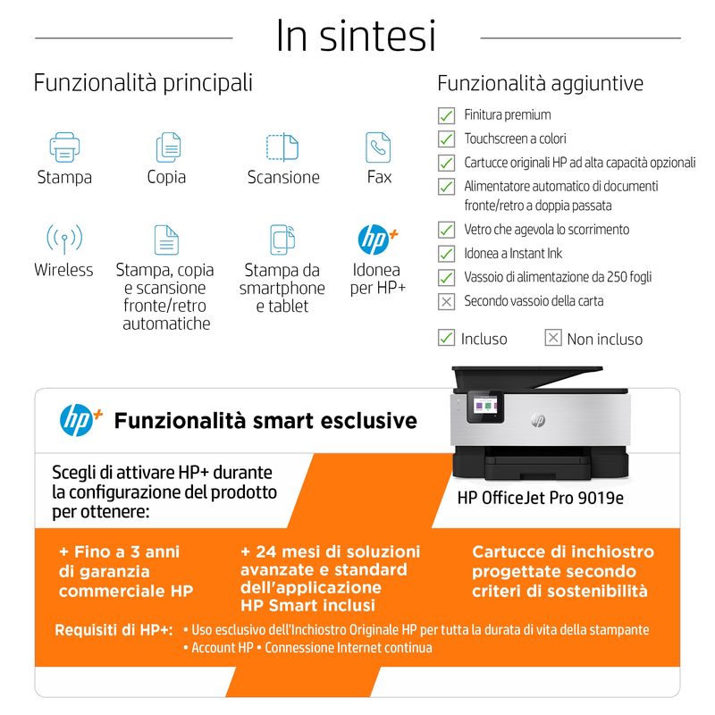 HP-OfficeJet-Pro-9019e-22A59B-Stampante-Multifunzione-a-Getto-d-Inchiostro-A4-a-Colori-Fronte-e-Retro-Automatico-22-ppm-Wi-Fi-HP-Smart-6-Mesi-di-Inchiostro-Instant-Ink-Inclusi-con-HP--Nera