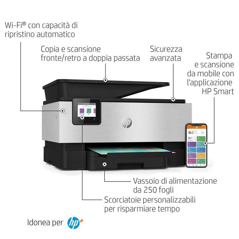 HP-OfficeJet-Pro-9019e-22A59B-Stampante-Multifunzione-a-Getto-d-Inchiostro-A4-a-Colori-Fronte-e-Retro-Automatico-22-ppm-Wi-Fi-HP-Smart-6-Mesi-di-Inchiostro-Instant-Ink-Inclusi-con-HP--Nera