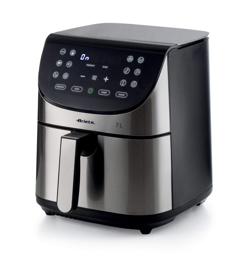 Ariete-4628-Friggitrice-ad-aria-Metal-7L-1800-W-Capacita-7L-Fino-a-28kg-di-fritto-12-programmi-Funzione-Max-Crisp-Temperatura-fino-a-200°-Cestello-antiaderente-con-griglia-Metal